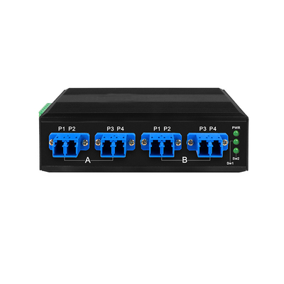 4 Port Fiber Bypass Device Industrial Lc Connector การเข้าแบบเดียว Dc24v